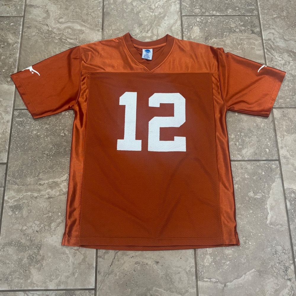 NCAA Texas Longhorns Football Jersey Burnt Orange #12 KA Inc Mens Medium